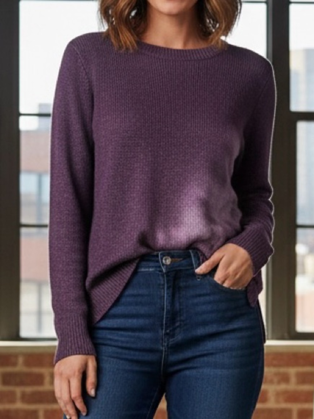 Simply Vera Wang Purple Tie Dye Sweater Sz M
